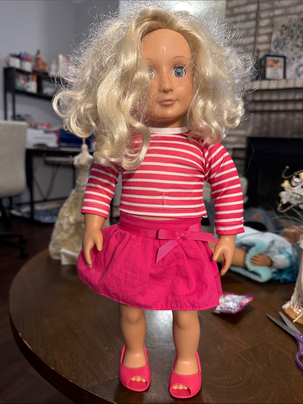 Our Generation Doll with Outfit - Pink Skirt & Shoes